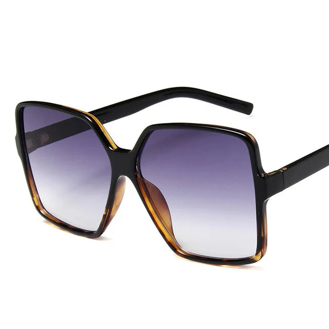 Oversized women's designer sunglasses with gradient plastic lenses and UV400 protection, stylish sun glasses for women.