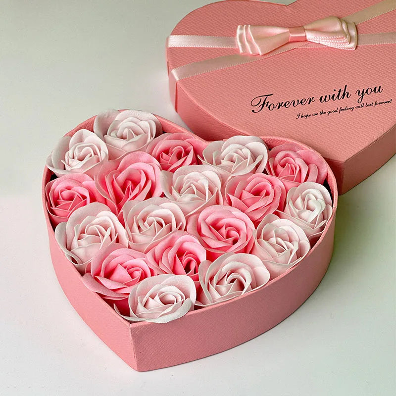 Red rose love gift box from Showlu Fashion Store, perfect for special occasions like anniversaries, Valentine's Day, and Mother's Day.