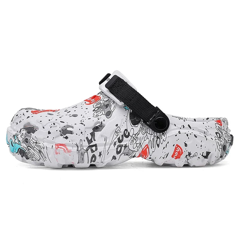 Men's garden flat sandals by Showlu Fashion Store, summer outdoor slip-on slippers with platform sole and open-toe design.