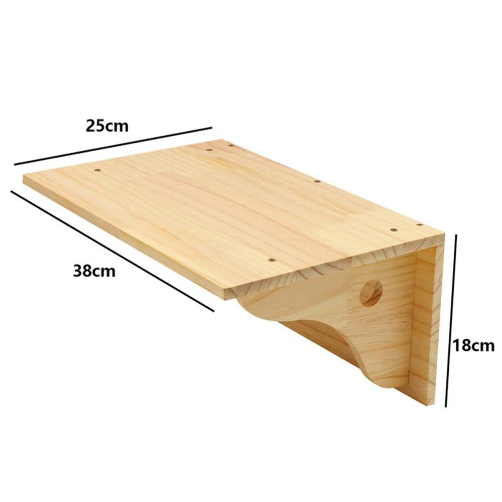 Wall-mounted Qlfyuu cat climbing rope and sisal scratching post with wooden structure for feline exercise and scratching.