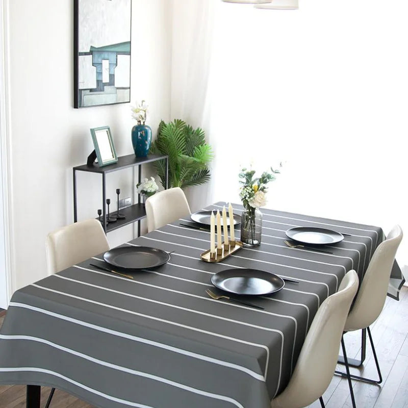 Showlu Fashion Store Nordic Simplicity rectangular tablecloth for dining and party tables, featuring elegant design and durable fabric.
