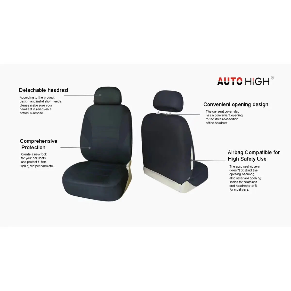 Universal car seat covers by SHOWLU FASHION STORE, polyester front and rear protectors for auto seats.