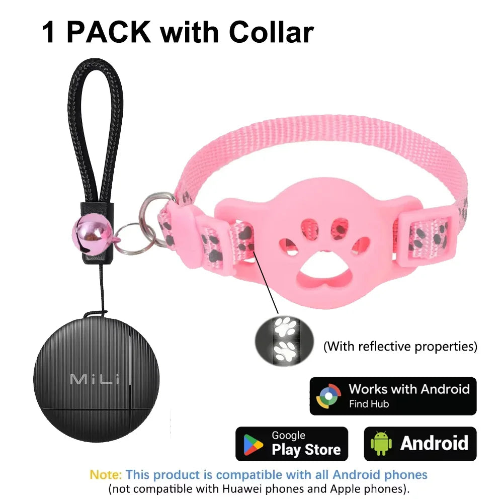 Showlu Smart General Pet GPS Tracker showing device with screen and attached collar for real-time pet location tracking.