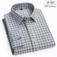 Luxury High-Quality 100% Cotton Houndstooth Full Shirts for Men Slim Fit Casual Shirt Long-Sleeve Plaid Soft Designer Clothes Ro