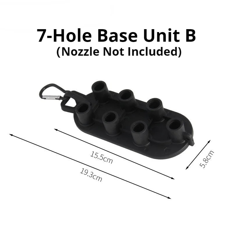 Set of seven Showlu Pressure Washer Nozzles in various sizes for versatile cleaning and high-pressure water spraying.