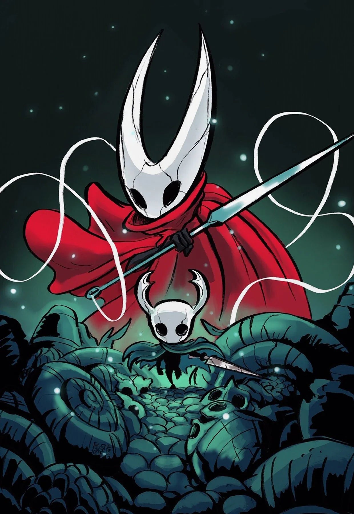 Hollow Knight canvas wall art poster featuring the game character, perfect for modern video game home decor.