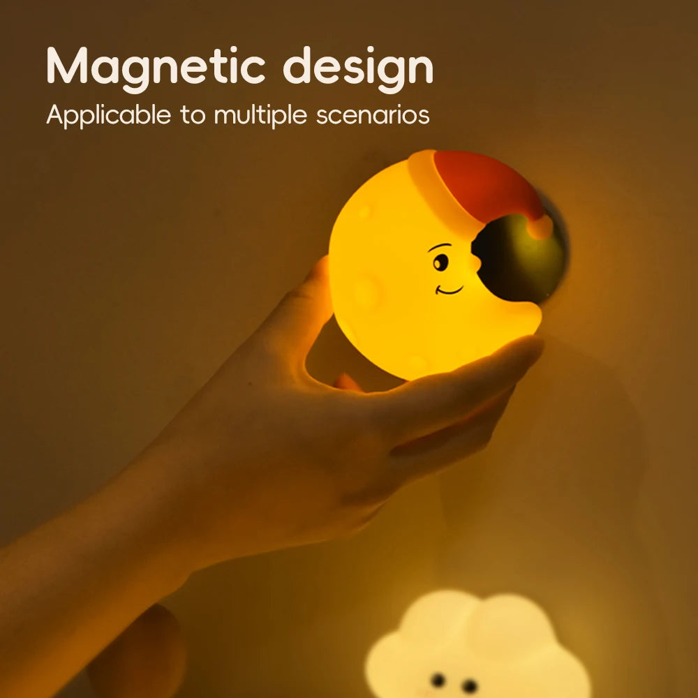 Star-shaped silicone LED night light by Showlu Smart General, soft glow, ideal for children's bedrooms and night-time comfort.