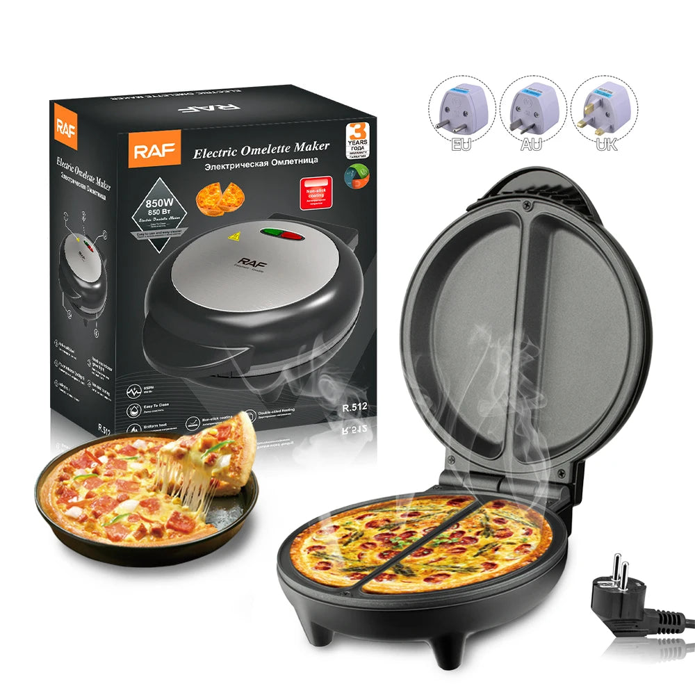 Showlu Smart Electric Crepe and Pizza Maker with 850W power, non-stick surface, perfect for making crepes and pizzas at home.