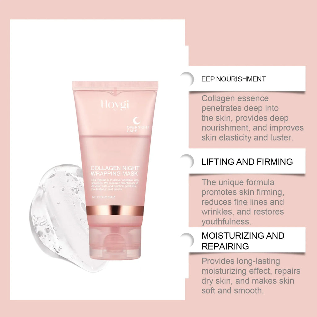 Ms.Dear Collagen Night Wrapping Mask from SHOWLU FASHION STORE, firming Korean peel-off mask in 150ml jar, smooth and rejuvenate skin.