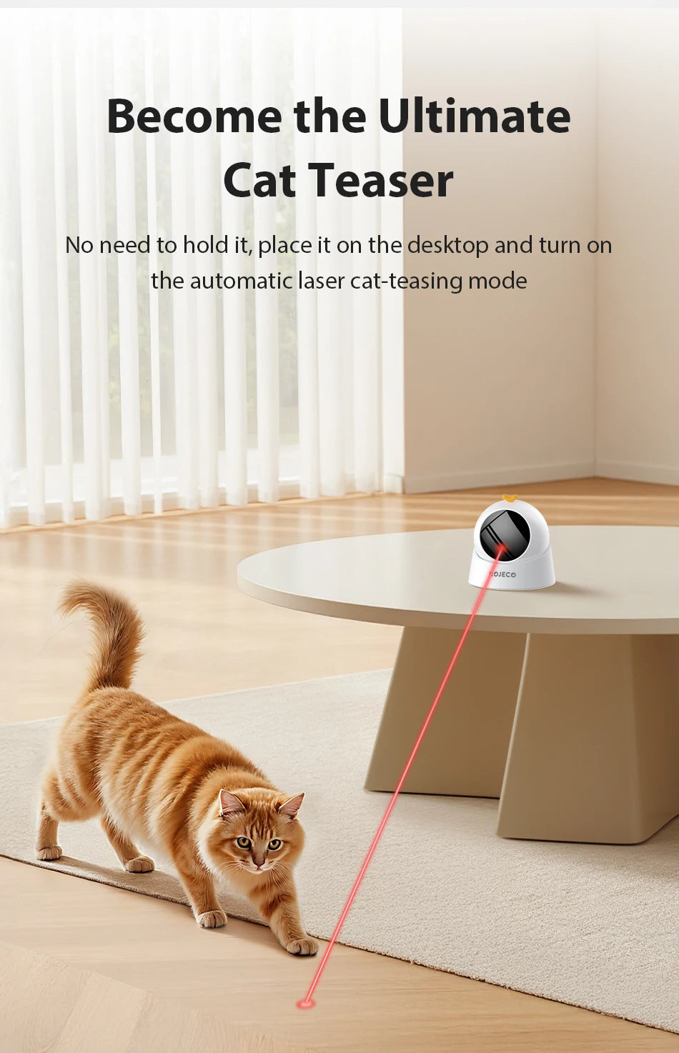 Showlu Smart General automatic pet laser toy with adjustable laser pointer for interactive play with cats and dogs.
