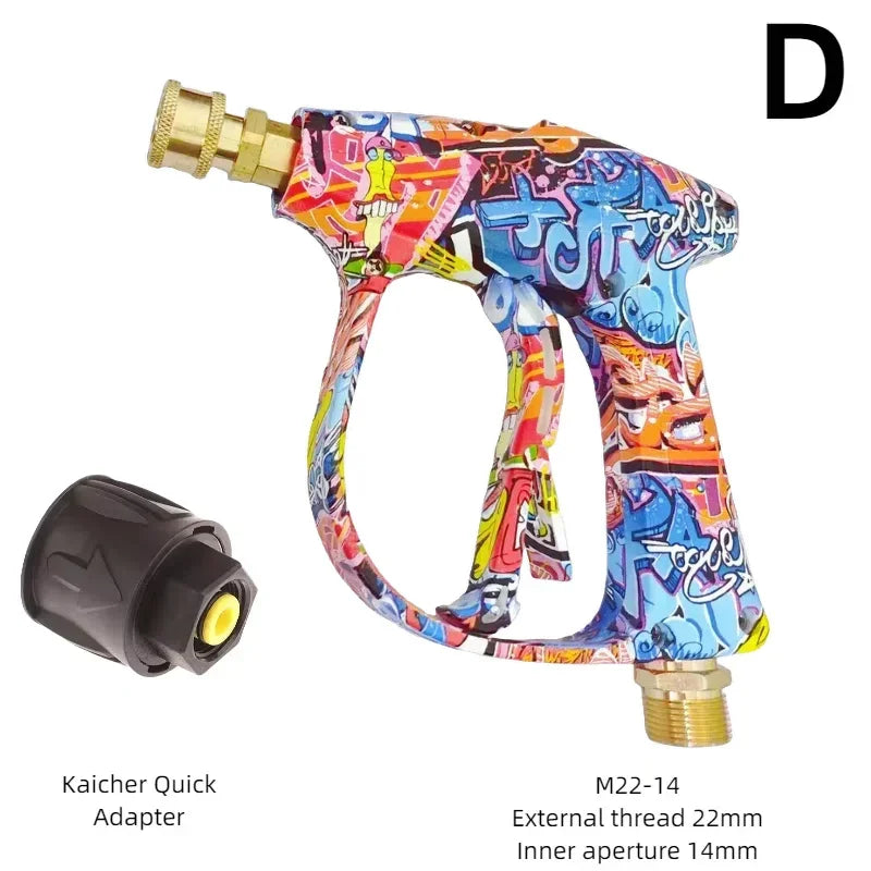 Showlu Smart General Pressure Washer Foam Gun attached to a hose, ready for applying foam during car washing or cleaning tasks.