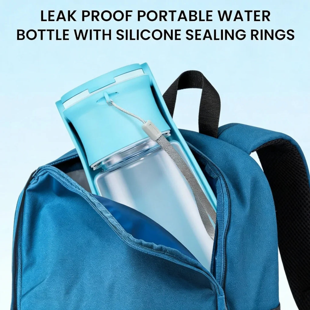 Portable Showlu Fashion collapsible dog water bottle with built-in cup for easy pet hydration during travel.