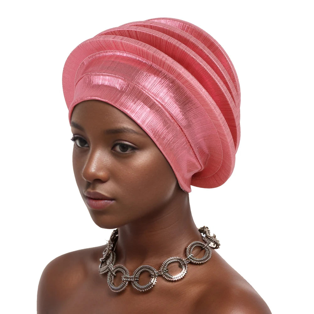 Elegant Spiral Beret for Women Afrcian Lady Head Wraps Female Berets Turban Nigeria Headpiece Wedding Party Gele
