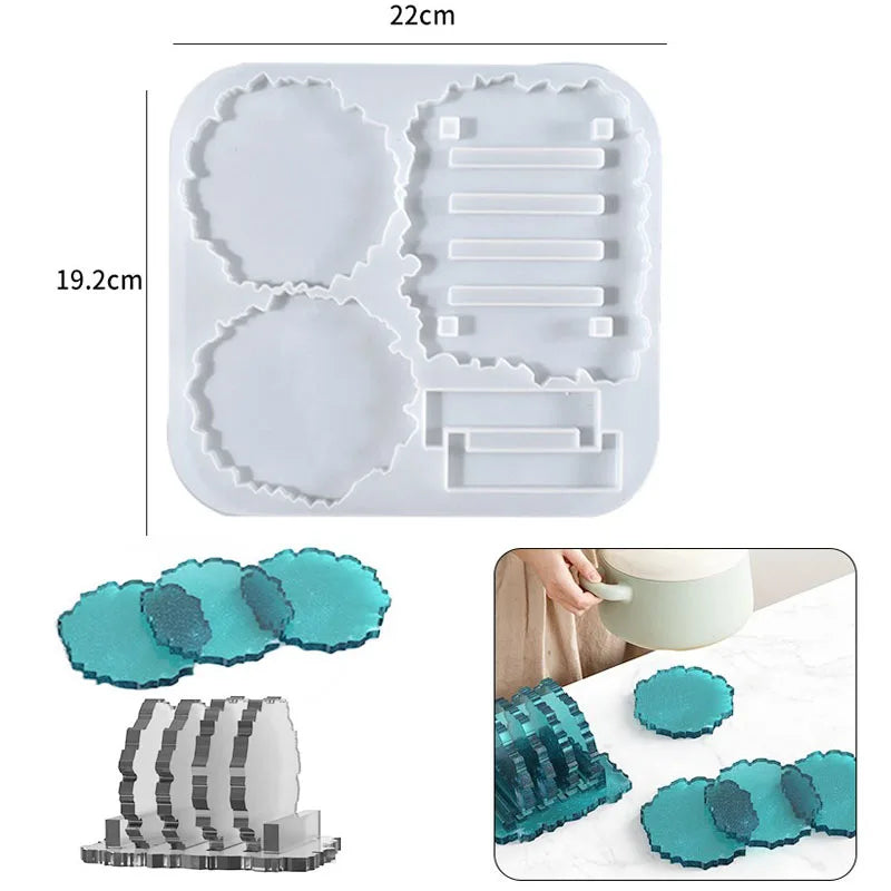 Three-layer crystal silicone mold for DIY resin fruit and tea plates, ideal for home decor and resin art projects