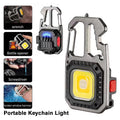 PORoll8 Mini COB keychain flashlight with USB rechargeable LED work light, compact and portable for everyday use.