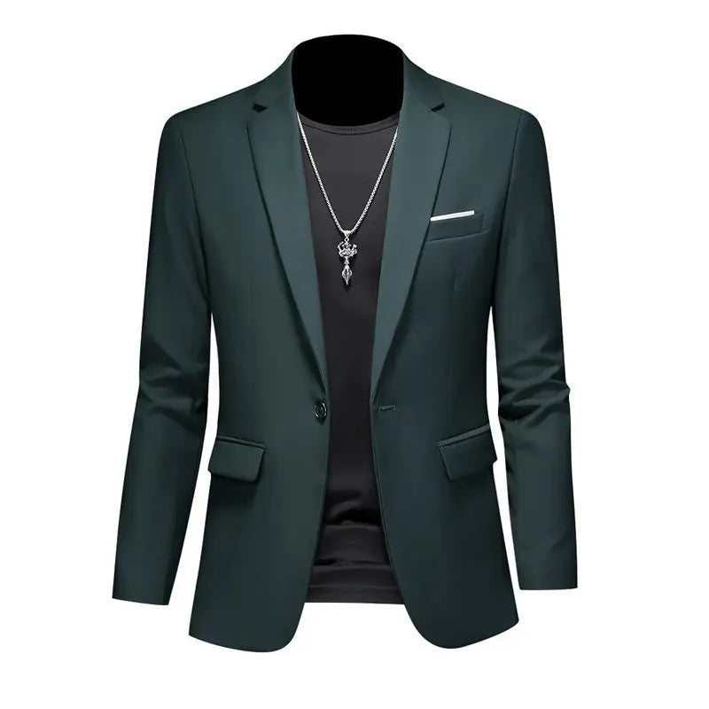 Slim fit men's business blazer by SHOWLU FASHION STORE, single-breasted suit jacket with a tailored design and classic lapel.