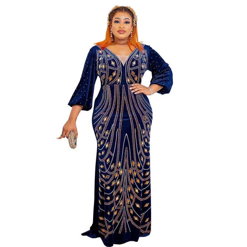 Luxury velvet evening dress by House of S·D featuring a diamond slim fit design, perfect for elegant party occasions.