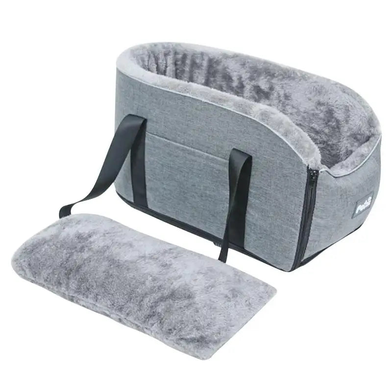 Small Showlu nonslip pet car seat for dogs and cats, armrest travel kennel, secure and comfortable for small pets