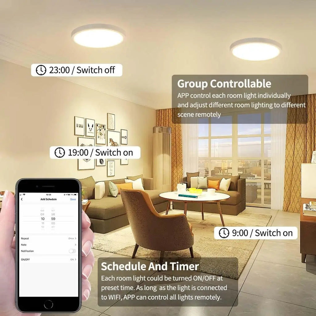 Showlu Smart General LED smart ceiling panel with sleek, modern design and integrated lighting for home or office illumination.