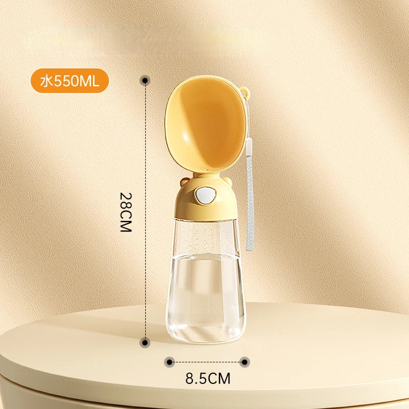 Showlu Portable Dog Water Dispenser and Travel Bowl, compact pet hydration solution with built-in water reservoir and bowl for travel.
