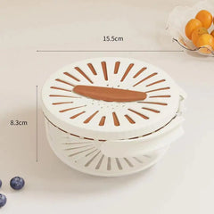 Food Grade Double-Layer Draining Bowl, Fruit Strainer, Colander Bowl with Lid Handle, Bpa Free for Efficient
