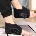 Electric heated foot massager by HAOYUNMA, USB-powered fabric warmer, shown in a two-pack, with soft fabric and control buttons.