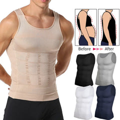 Men Compression Vest Sleeveless Shapewear Slimming Body Shaper Shirt Gym Workout Corset Tummy Control Tank Top Abs Abdomen