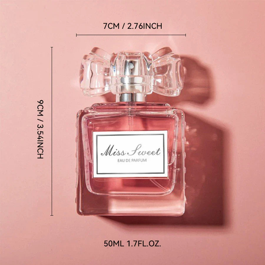 Burphrise Floral Eau de Parfum for Women featuring rose and peach notes, 50ml bottle with elegant floral design
