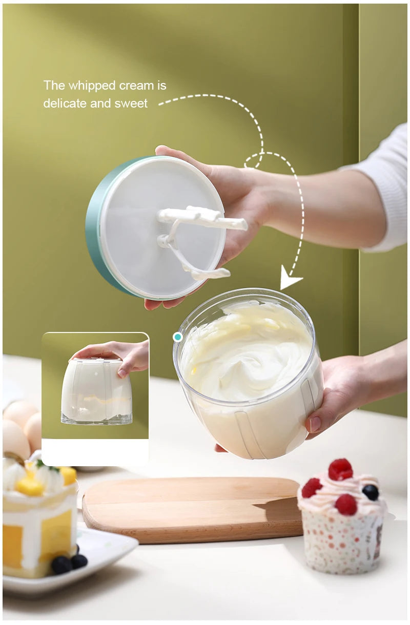 Showlu Smart General USB electric egg beater with handheld rechargeable design, mini whisk for mixing cream and cake batter.
