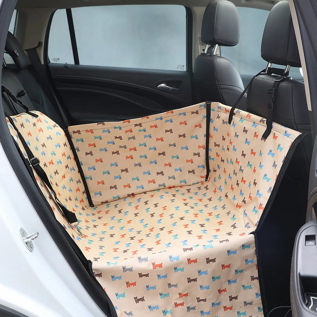 Waterproof Cawayi Kennel dog car seat cover by Showlu Fashion Store, featuring a travel hammock mat for pets in a vehicle.