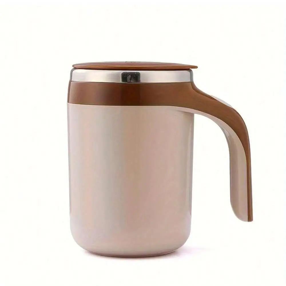 Showlu automatic magnetic stirring coffee mug with stainless steel body and sleek design, ideal for mixing beverages effortlessly.