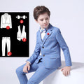 Kids boys plaid formal suit by SHOWLU FASHION STORE, includes jacket, vest, and pants for wedding or special occasions.
