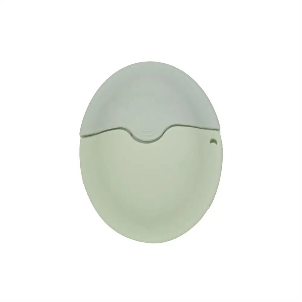 Refillable silicone suncream roller applicator with oval design, ideal for lotion and cosmetic travel use, showing stitching detail.