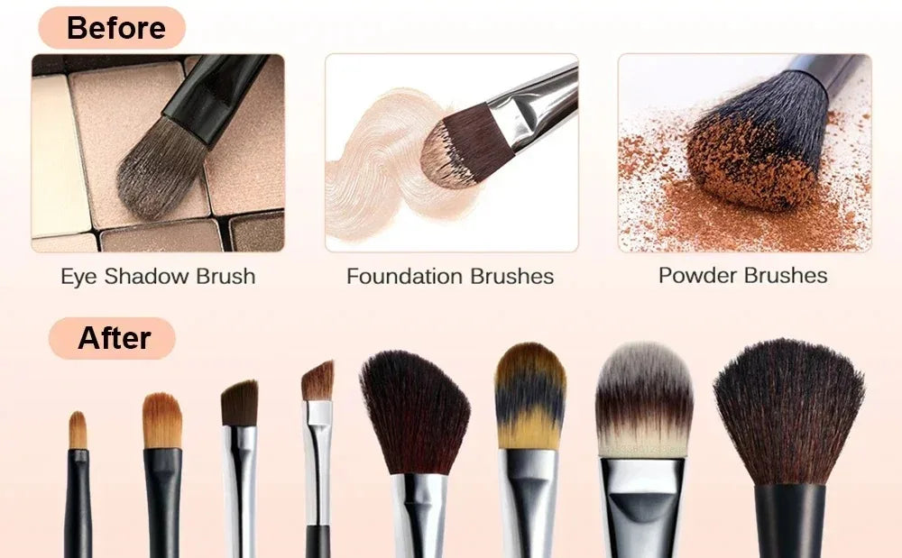 Showlu Smart General makeup brush dryer machine drying a makeup brush with warm airflow, compact and modern design.