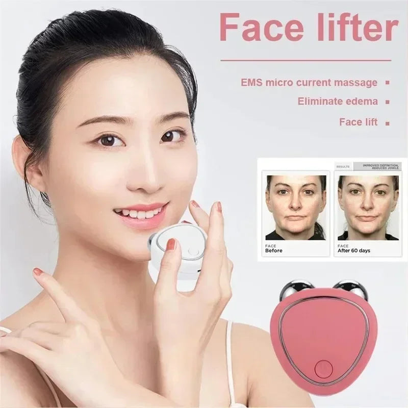 KEMOKO EMS microcurrent facial massager by SHOWLU FASHION STORE, showcasing device with control buttons for face lifting and skin rejuvenation.