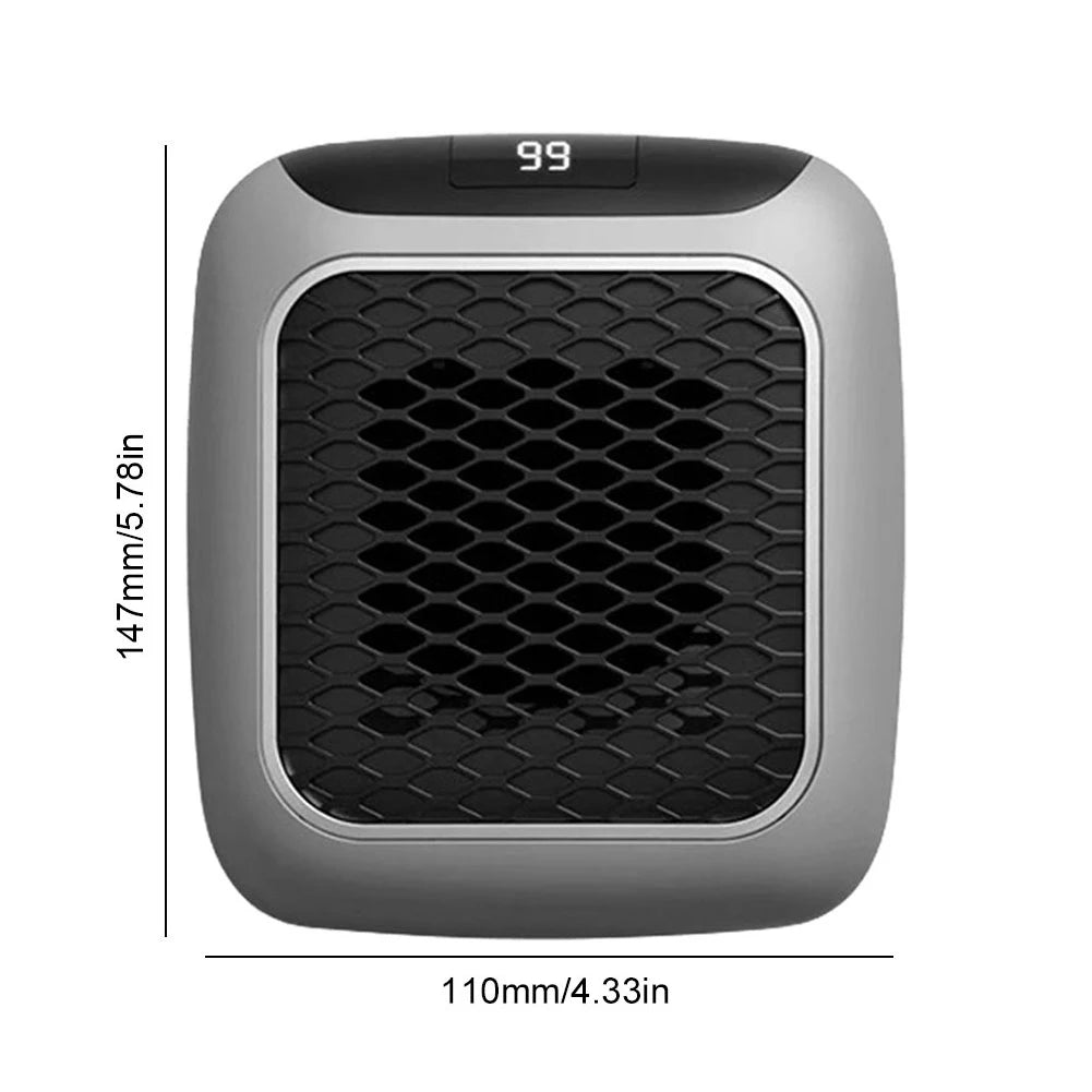 Showlu Smart General 800W plug-in wall mini electric heater with thermostat, compact design for space heating.