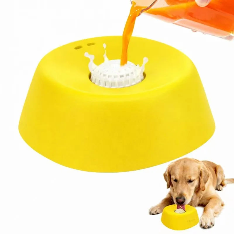 Showlu Fashion Store anti-choking slow feeder dog bowl with non-slip base, designed for liquid treats, bones, broth, and yogurt.