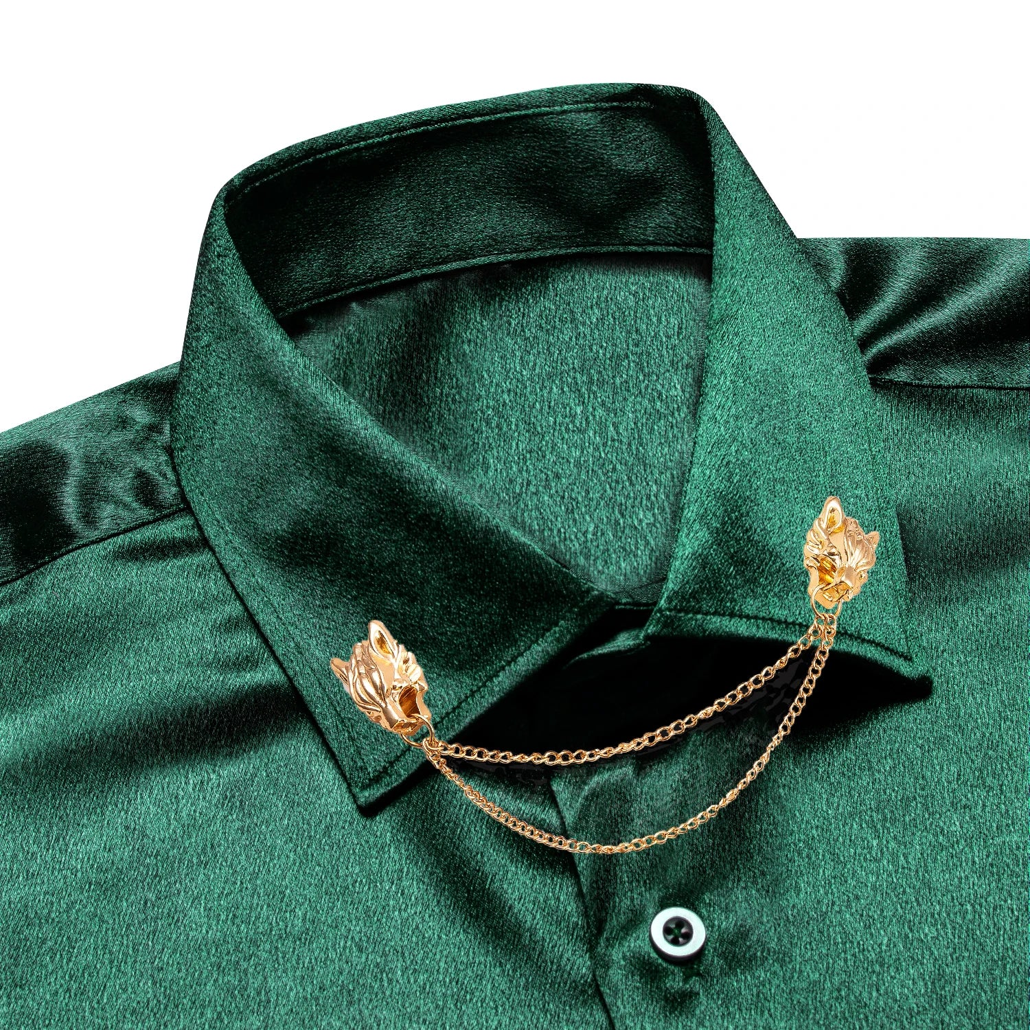 Hi-Tie men's silk slim fit long sleeve shirt with solid jacquard design, formal top in a sleek, elegant style.