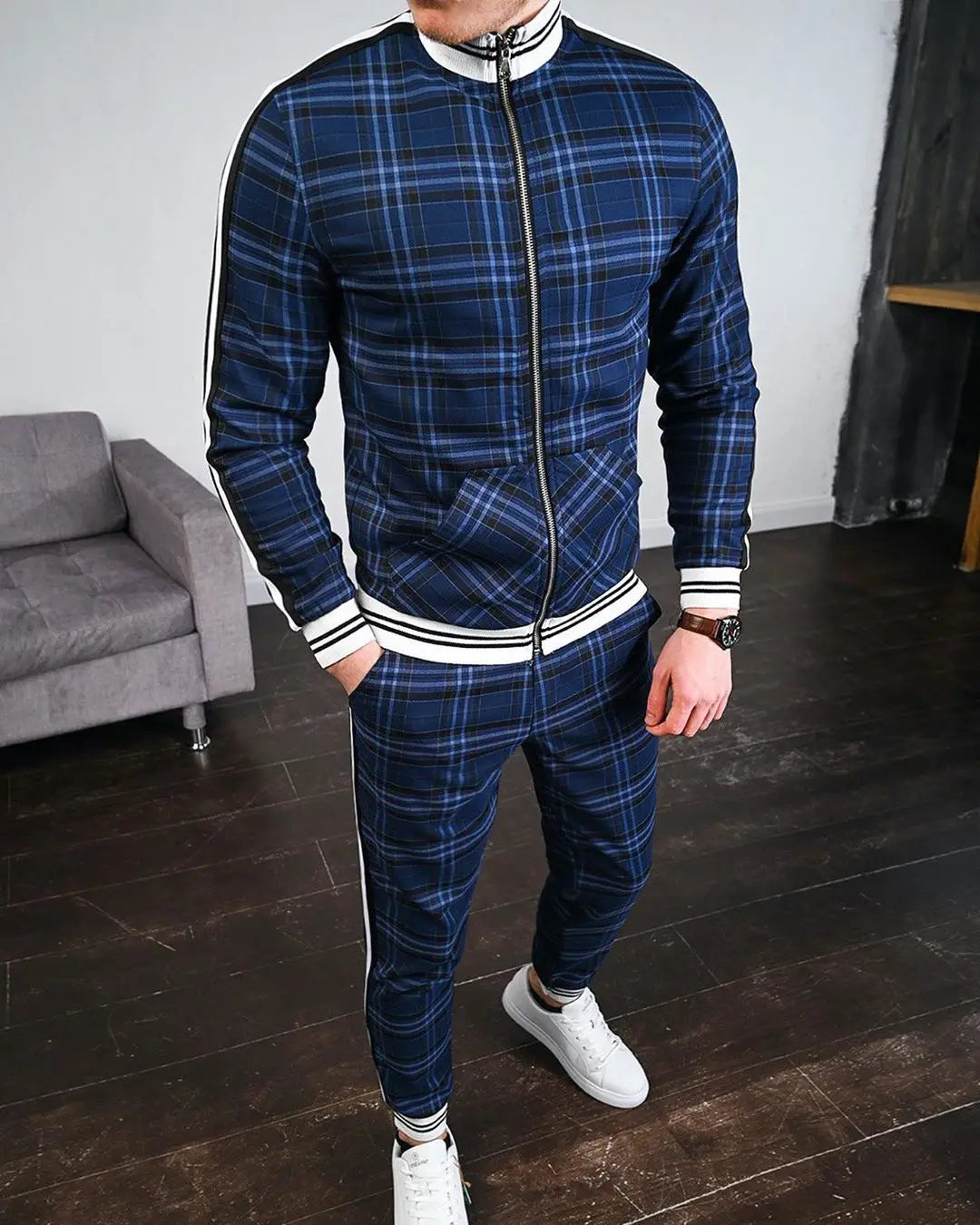 2023 Men's Suit Autumn Casual Men's Clothing European and American Fashion Brand Large Size Sportswear Two-piece Set