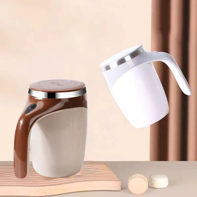 Rechargeable electric magnetic coffee stirring cup by Showlu Fashion, sleek design with a built-in stirring mechanism for coffee.