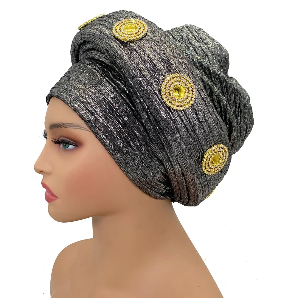 Female Wrap Head Bonnet Muslim Headscarf Hat Turbante Mujer African Autogele Headtie Fashion Women's Turban Cap