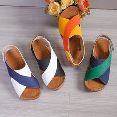 New Summer European and American Large-size Fish Mouth Cross Thick-soled Sandals for Women