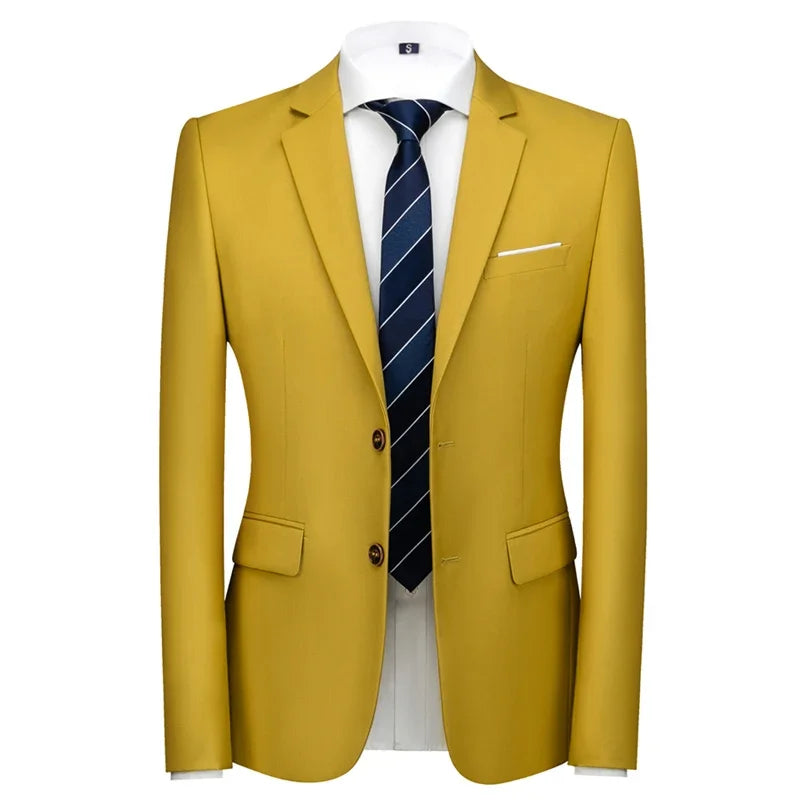 Men's slim fit 16-color suit blazer by Showlu Fashion, formal office blazer in big sizes, stylish casual business blazer