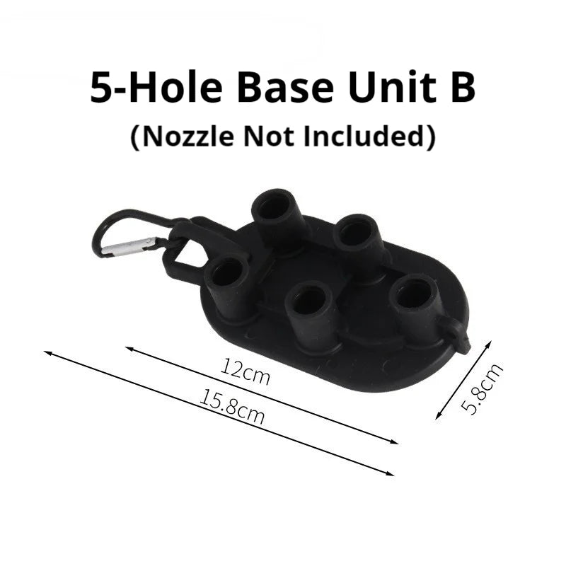 Seven pressure washer nozzles in a set, showing different spray tips for high-pressure cleaning tasks.