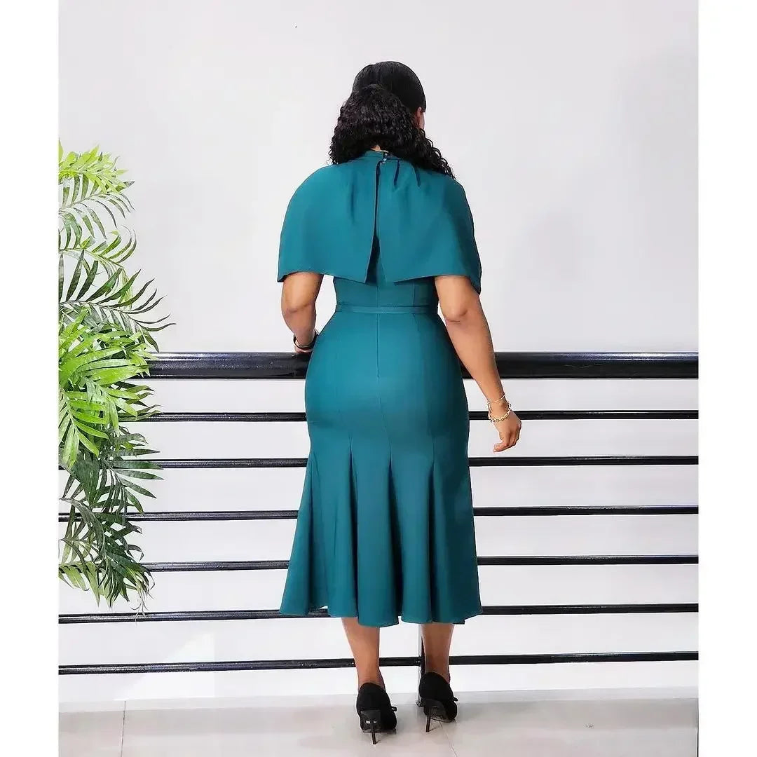 AOMEI Women's Mermaid Church Dress by SHOWLU FASHION STORE, featuring a modest slim fit midi gown with elegant beading details.