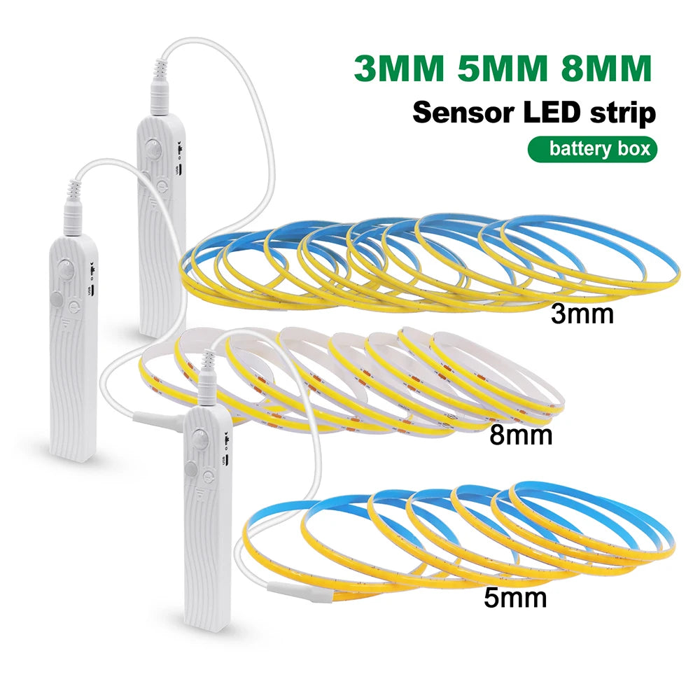 Showlu Smart Motion Sensor LED strip light with USB power, featuring a sleek design and motion-activated lighting.