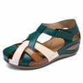 Showlu Fashion women's leather sandals with lightweight design, perfect for summer beachwear and casual outdoor wear.