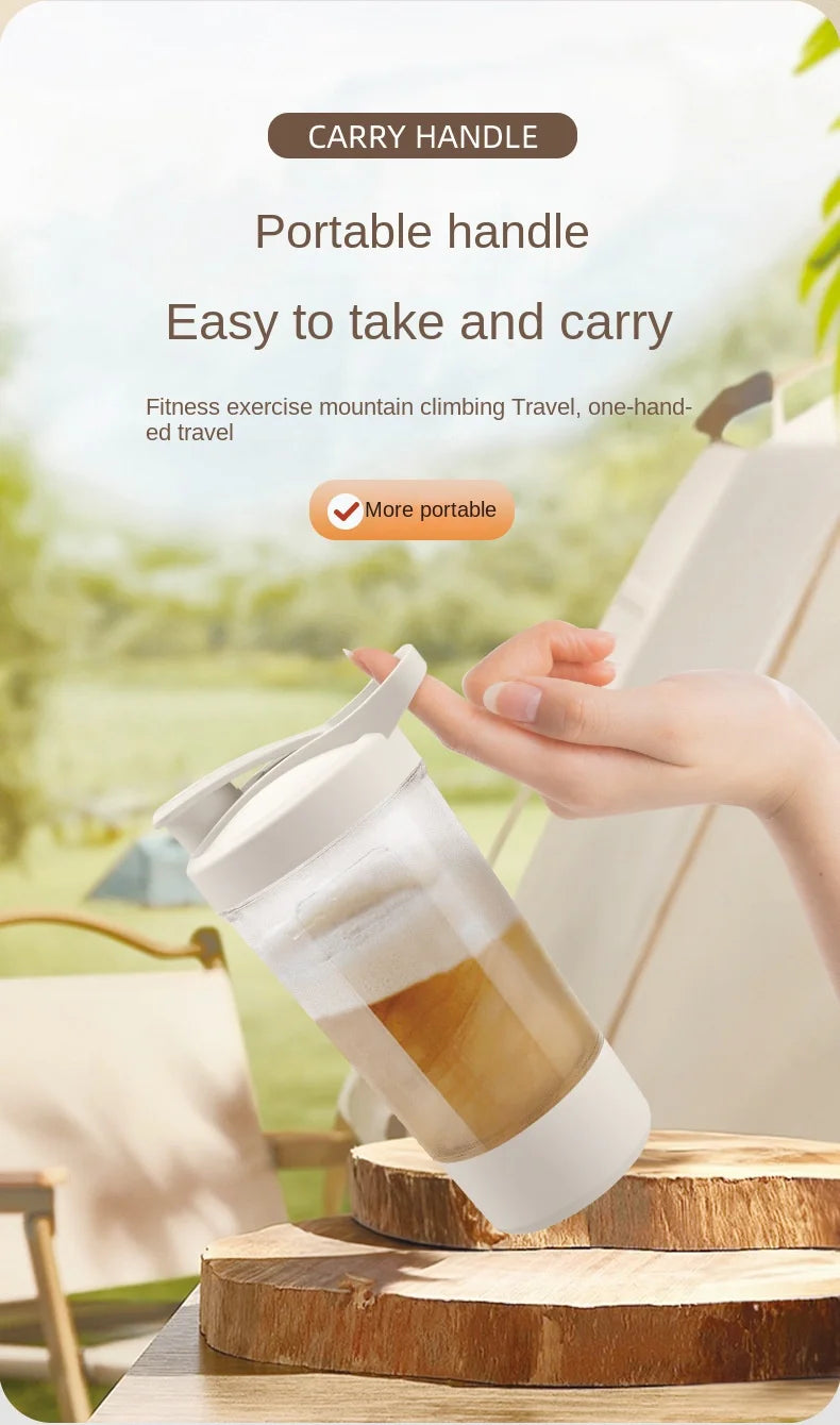 Showlu Smart General portable USB electric protein shake blender cup with blending blades and ergonomic design.