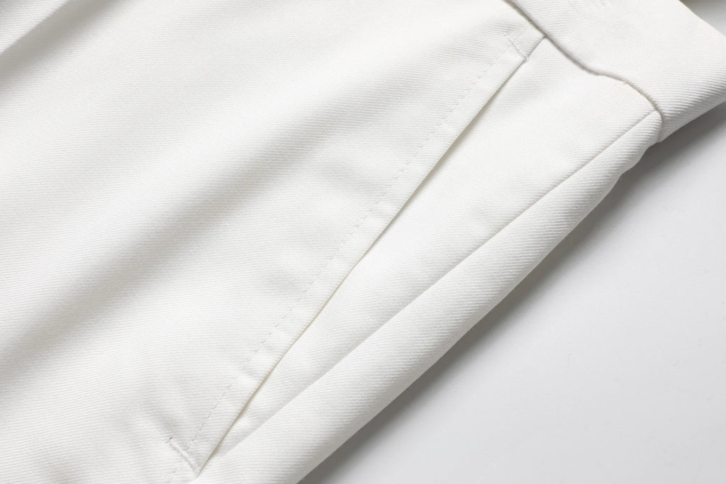 Men's white slim fit 3-piece suit by SONGWEJiE, featuring anti-wrinkle fabric and formal business style, displayed on a mannequin.