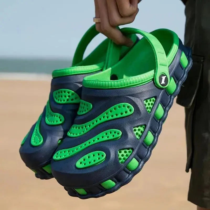 Men's breathable EVA aqua shoes by Wenjie Brother, perfect for summer beach wear, featuring lightweight and quick-drying design.